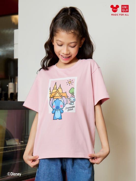 UNIQLO Thailand Stitch in Thailand UT 童裝 10 PINK(粉紅色) 短袖印花T恤