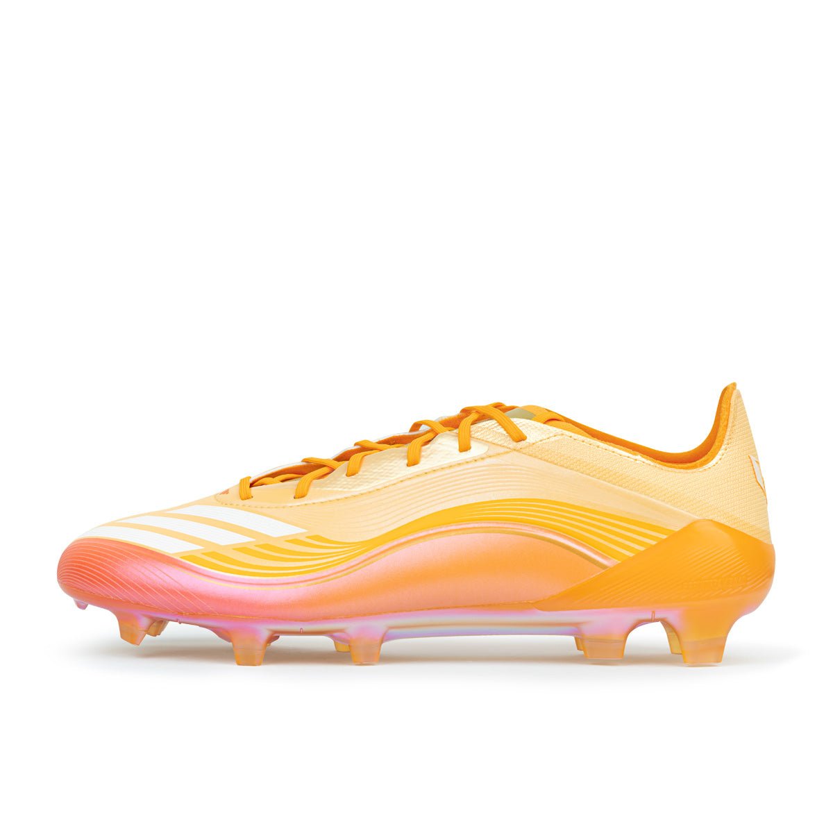 adidas F50 Messi Elite FG 足球鞋(冰橘/金屬金/純橘) 外側全鞋