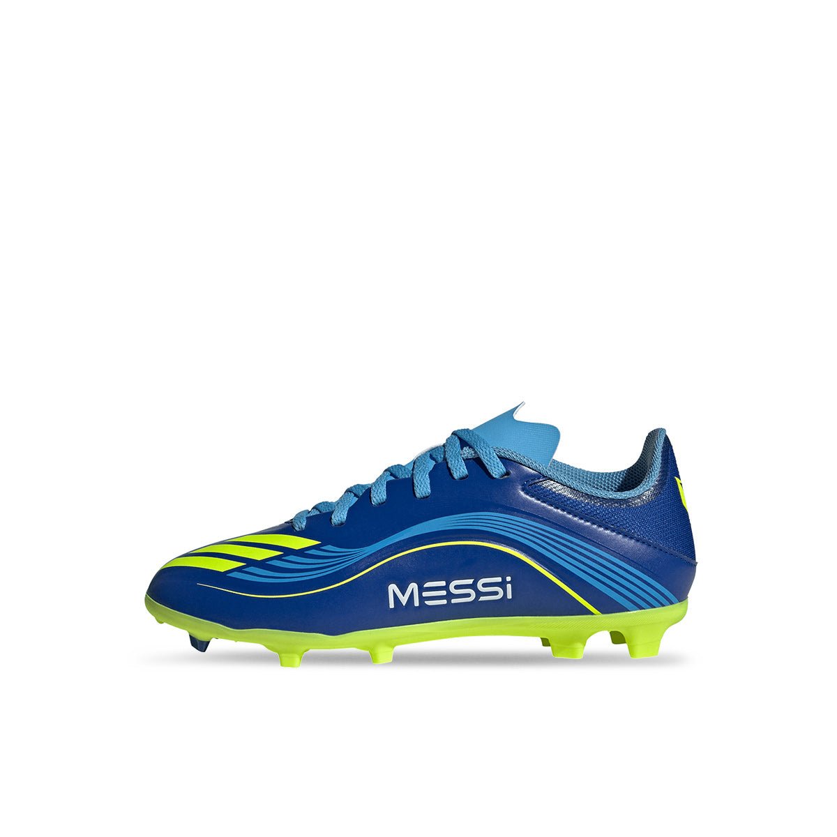 adidas F50 Messi League FG/MG 童鞋 足球鞋(皇家藍/日光黃/半亮藍) 內側/鞋面