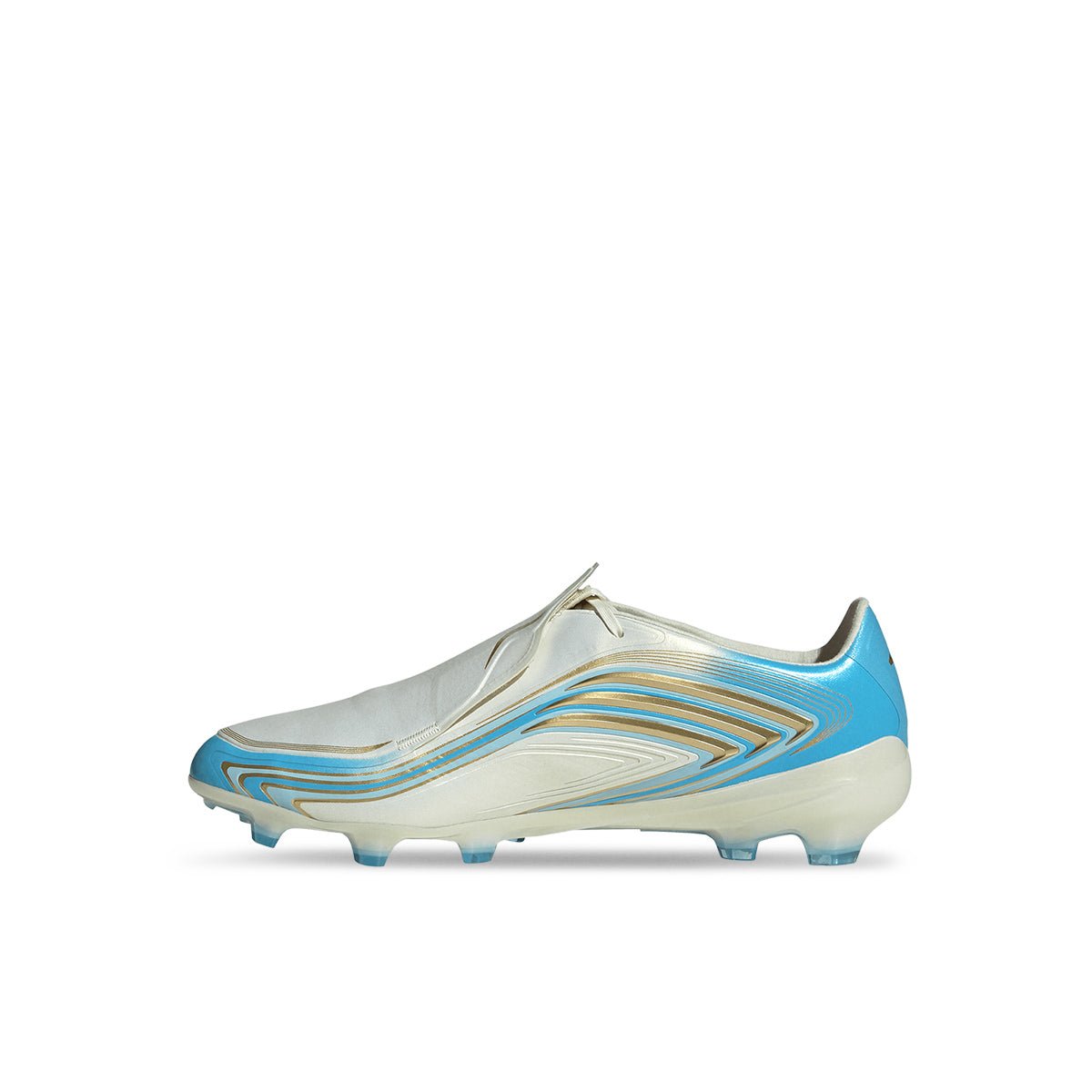 adidas F50 Messi Pro FG 足球鞋(象牙白/半亮藍/冰藍) 內側/鞋面